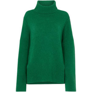 Whistles Green Wool Mix Roll Neck Knit